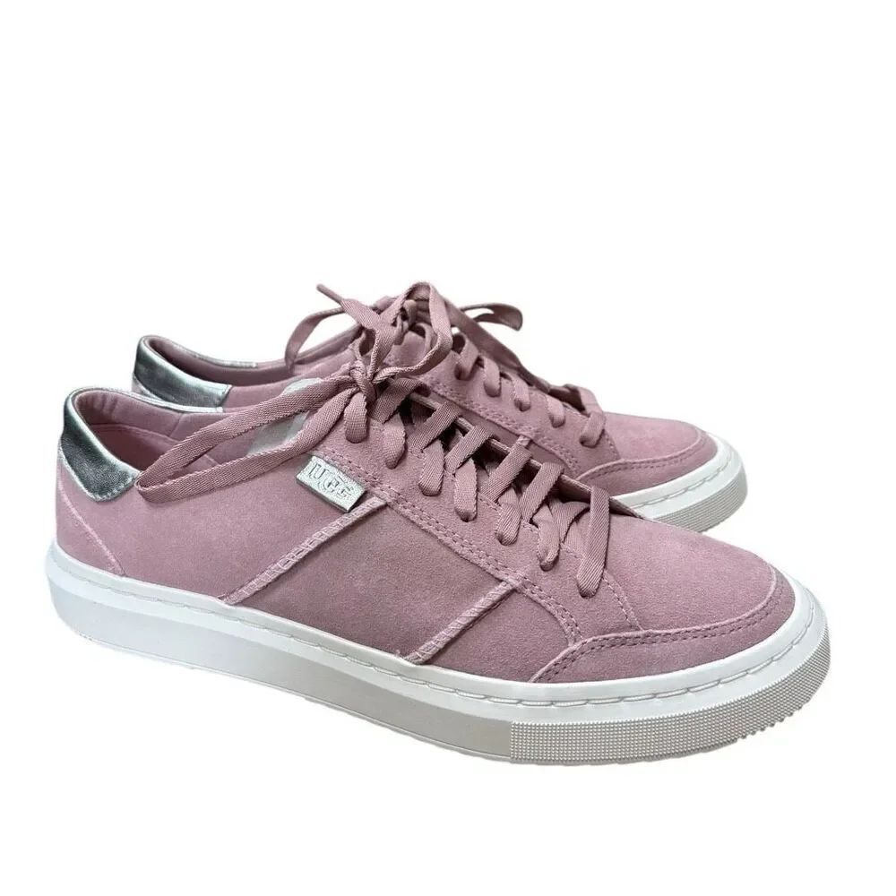 UGG Alameda Lace-up Sneaker In Rose/grey Silver leather size 8 NWB